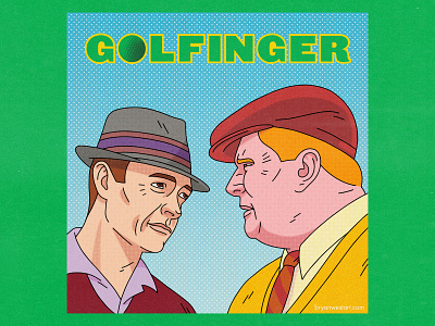 Golfinger bond design editorial editorial illustration goldfinger golf halftone illustration james bond movies pop art retro texture typography