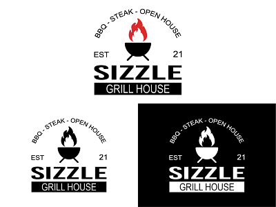 Grill House Logo (Sizzle) branding dailylogochallenge graphic design illustration logo