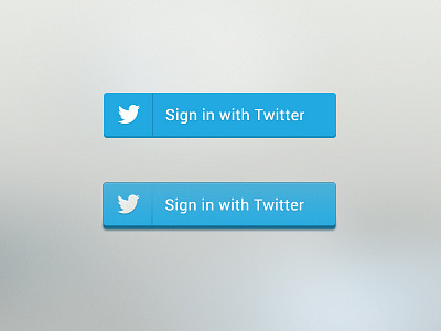 Twitter Sign On Buttons - Flat, Not So Flat