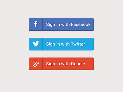 Simple Flat Buttons button facebook flat google google plus twitter