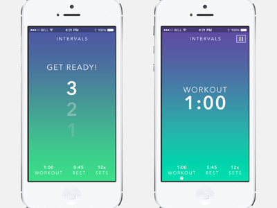 iOS7 Workout App In Progress fitness flat gradient ios7 minimal