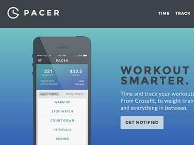 Pacer Workout App for iOS app iphone ios ux ui clean minimal flat icon ios7 gradient loading screen