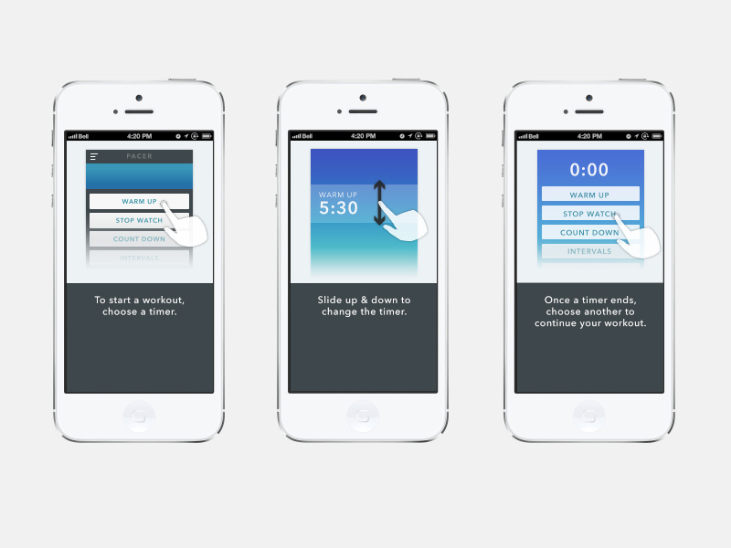 Pacer iOS App - Intro Tutorial tutorial intro coach walkthrough ios app pacer
