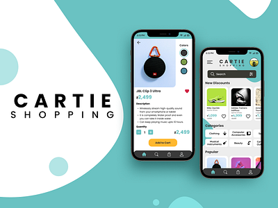 CARTIE Shopping - Ecom App aesthetic appdesign ecom ecomapp ecommerce mobile app shop shopping shoppingapp ui uidesign uiux