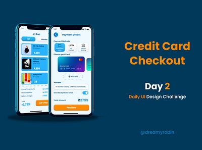 "Daily UI" Day 2 - Credit Card Checkout appdesign checkout page creditcard dribbblers graphic design mobile app payment page ui ui design uidesign