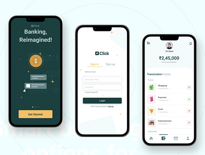 Banking App concept - Click app banking digitalbanking investing ui visualdesign
