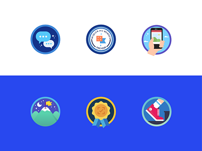 Pic badges icon(match colors) design icon ui