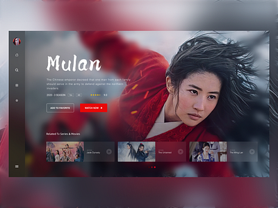 Film and television web design branding design film movie ui