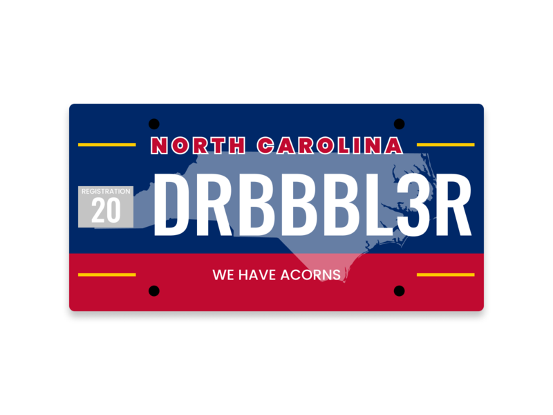 Dribbble Weekly Warmup | NC License Plate dribbbleweeklywarmup license license plate nc north carolina plate raleigh