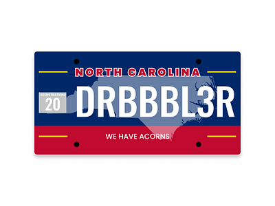 Dribbble Weekly Warmup | NC License Plate