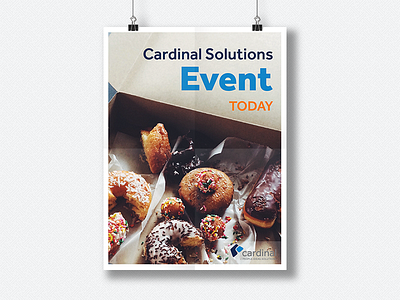 Mmmmm... company event.... business corporate donuts event free food poster stock photo