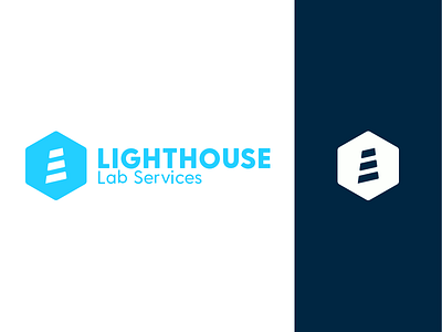 Lighthouse Lab Services Brand brand lab lighthouse logo mark science stripes wordform