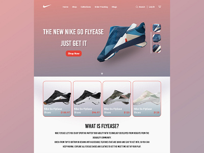 Nike landing page design graphic design ui