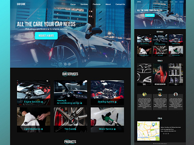 Car Care landing page design graphic design ui