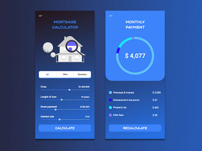 Mortgage calculator design graphic design ui ux