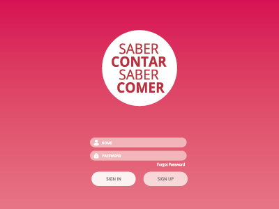 Saber Contar Saber Comer app design flatdesign graphicdesign illustration illustrator login pink vector