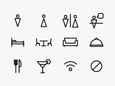 Hostel Icons design flatdesign graphicdesign hostel hostelicons icon illustration illustrator pictogram pictos signage vector