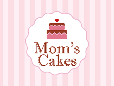 Mom's Cakes branding cake design graphicdesign identity logo logotype pink vector