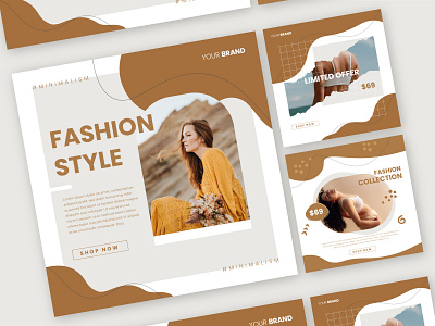 Minimalist fashion style social media template aesthetic design fashion fashion template graphic resources instagram instagram post instagram template media minimal minimalism minimalist post social media square stories template trendy