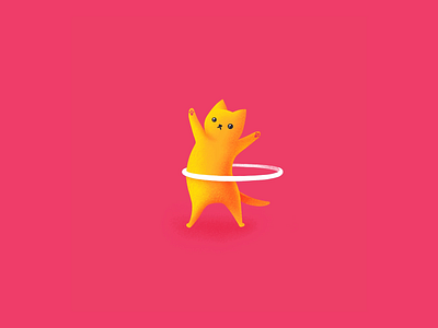 Hula hoop animation cat character characterdesign framebyframe hula hoop