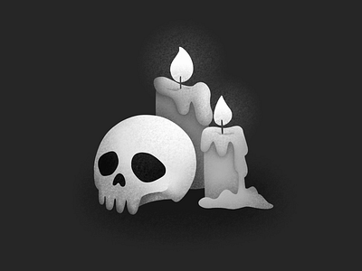 Inktober 2020 · day 31 · crawl animation black white black and white blackandwhite candles crawl framebyframe halloween illustration inktober inktober2020 monochrome skull spider