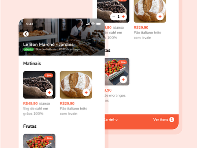 Byapp Store Screen app design mobile orange phurshell ui ux
