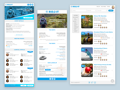 Ridj-it - Email & Website Concepts design email product design ui ux visual design webdesign website design