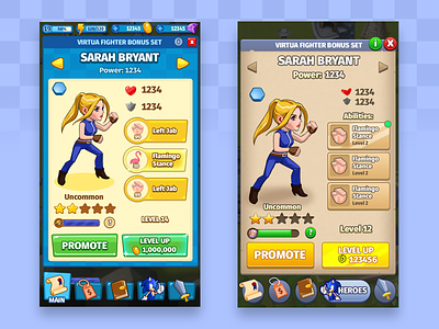 Demiurge Studios - Sega Heroes Mobile Game design gameart gaming illustration mobile app design mobile ui product design ui ux