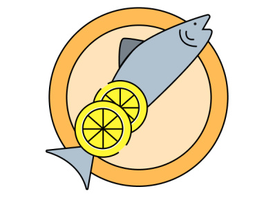 Cute seabass logo vector