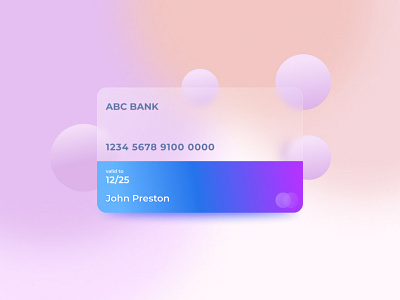 Glassmorphism credit card bank concept credit card design glassmorphism ui ux