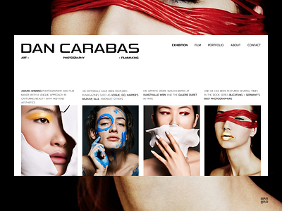 Fashion Photography Website Design Concept - Home Page UI