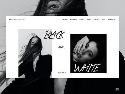 Fashion Photography Website Design Concept - Home Page UI artist balck branding concept design designer e commerce fashion figma landing photo photography portfolio style ui ukraine web webdesign white