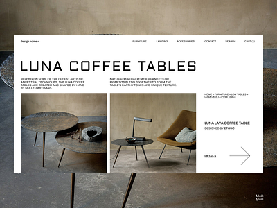 E-commerce Furniture Store Website Design Concept - Home Page UI