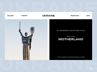 Website Design Concept About Ukraine/Kyiv  - Home Page UI