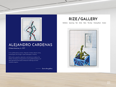 Exhibition Gallery Website Design Concept - Home Page UI