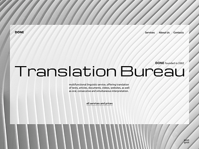 Translation Agency Website Design Concept - Home Page UI