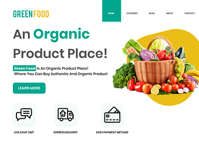 green food e commerce food green interface landing page organic ui ux