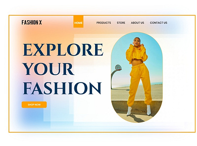 Fashion landing page. design fashion interface landing page model ui ux web ui women