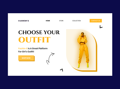 fashion landing page cloth fashion fashion design landing page outfit trendy design ui website ui