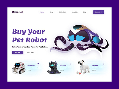 Pet Robot landing page design.