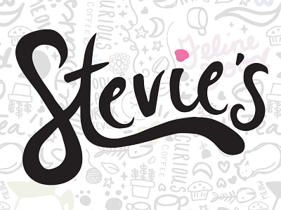 Stevie's Logo cat cats hand lettering lettering logo script senior project word mark