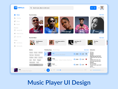 Music Player UI music player music player ui ui ui design