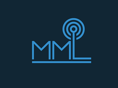 MML antenna brand circle geometric initials logo mark minimal radio simple waves