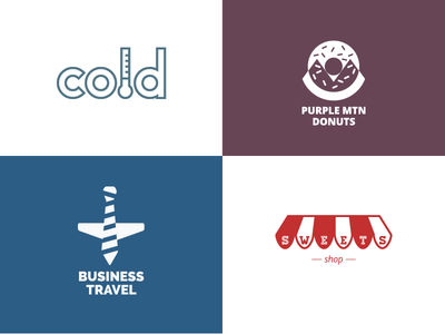 Cold Donuts Travel Shop - 100 Logos // 100 Days - #30 thru #33