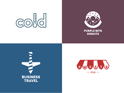 Cold Donuts Travel Shop - 100 Logos // 100 Days - #30 thru #33 100 days 100 logos cold daily donut logo mountain plane shoppe thermometer tie travel