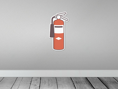 Fire Extinguisher Sticker - Sticker Mule Contest design extinguisher fathead fire illustration mural sticker sticker mule wall yo