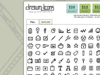 Drawn Icons - Hand Drawn Vector Icon Set drawn hand hand drawn icons responsive vector