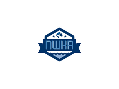 NWKA Sticker Proposal B arts badge blue boat burton design fishing kayak mark paddle star sticker water