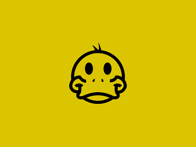 Smiley Duck Face burtonarts design fun happy icon mark simple smile yellow