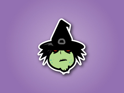 Witch Sticker Design broom burtonarts flying fun halloween scary sticker witch
